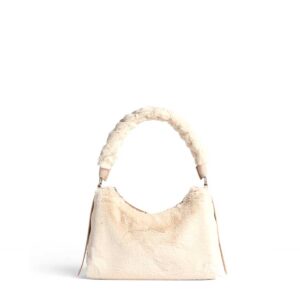 COCCINELLE - Boheme Synthetic Fur Shoulder Bag Small - Natural/Rosette