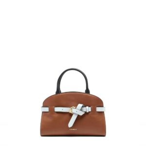 COCCINELLE - Sabine Tricolor Small - Cognac/Noir/Snow