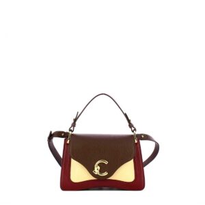 COCCINELLE - C-Me Tricolor Grained Leather Handbag Small - Ribes/Brunette/Betulle