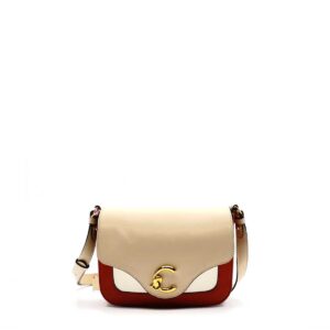 COCCINELLE - C-Me Tricolor Calf Cocker Small - Crab/Sandshell/Pearl